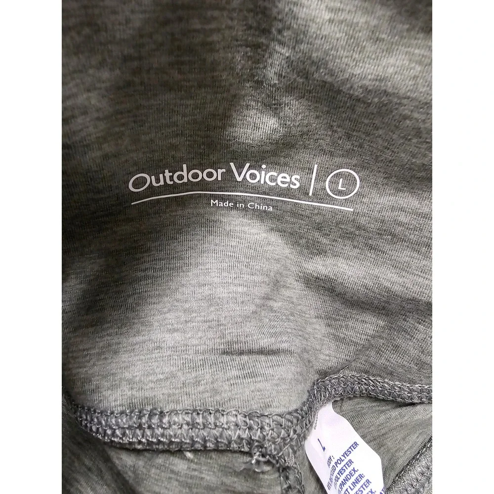 Outdoor Voices Womens CloudKnit Bike Shorts Green Polyester Blend Workout Size L
